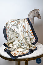 Cream & Black buckles print scarf