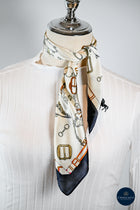 Cream & Black buckles print scarf