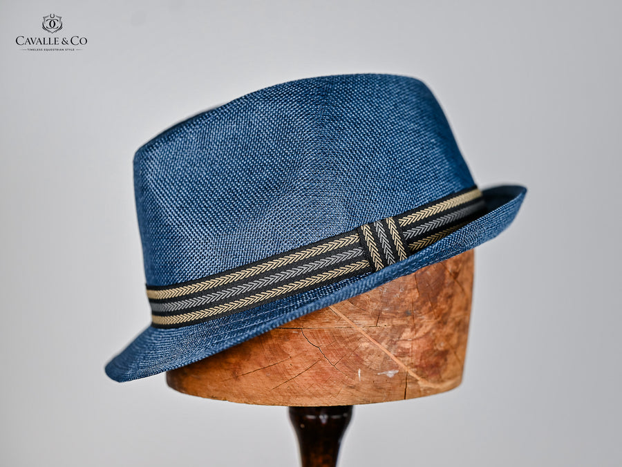 DOUG - POLYESTER TRILBY Navy & Sand