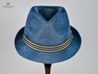DOUG - POLYESTER TRILBY Navy & Sand