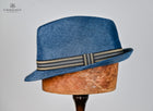 DOUG - POLYESTER TRILBY Navy & Sand