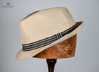 DOUG - POLYESTER TRILBY Navy & Sand