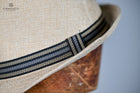 DOUG - POLYESTER TRILBY Navy & Sand