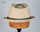 DOUG - POLYESTER TRILBY Navy & Sand