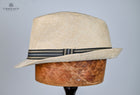DOUG - POLYESTER TRILBY Navy & Sand