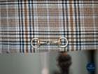 Custom Duck Egg Blue Heritage check Equestrian Table Lamps