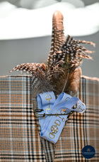 Custom Duck Egg Blue Heritage check Equestrian Table Lamps
