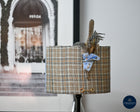 Custom Duck Egg Blue Heritage check Equestrian Table Lamps