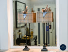 Custom Duck Egg Blue Heritage check Equestrian Table Lamps