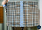 Custom Duck Egg Blue Heritage check Equestrian Table Lamps