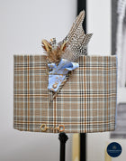 Custom Duck Egg Blue Heritage check Equestrian Table Lamps