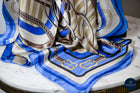 Electric Blue & Cream Bit & Bradoon Scarf
