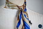 Electric Blue & Cream Bit & Bradoon Scarf