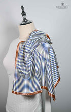 Electric blue & cream stripes square Scarf