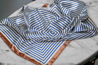 Electric blue & cream stripes square Scarf