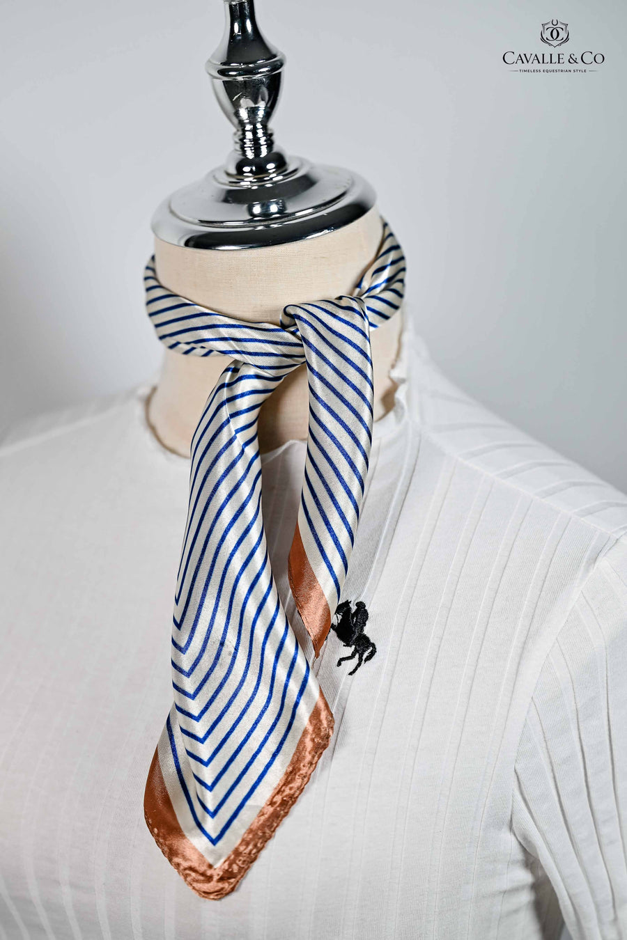 Electric blue & cream stripes square Scarf