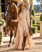 Maxi Shirt Dress - Champagne