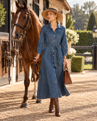 Marée Denim Shirt Dress – Timeless Equestrian Style