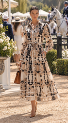 Floral Print Tiered Maxi Dress – Black, Beige &amp; Cream