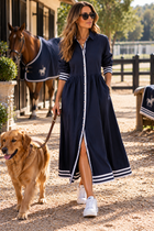 Matilda Navy & White Cotton Cambric Dress