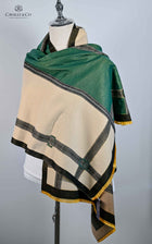 Four Quarter Squares Soft Wraps- 3 colors Navy,Green,Peach