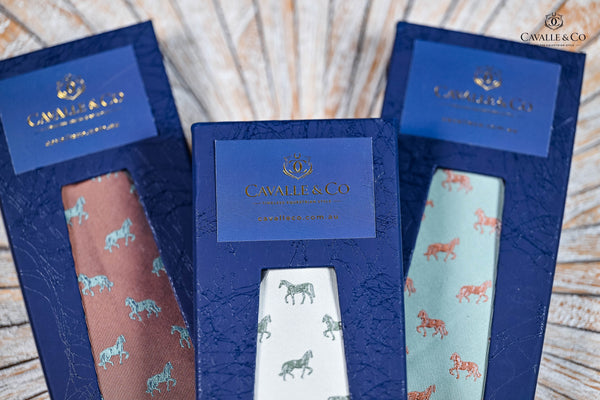 Galloping Horse Tie Set- Includes Tie & matching Pocket Square