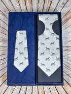 Galloping Horse Tie Set- Includes Tie & matching Pocket Square