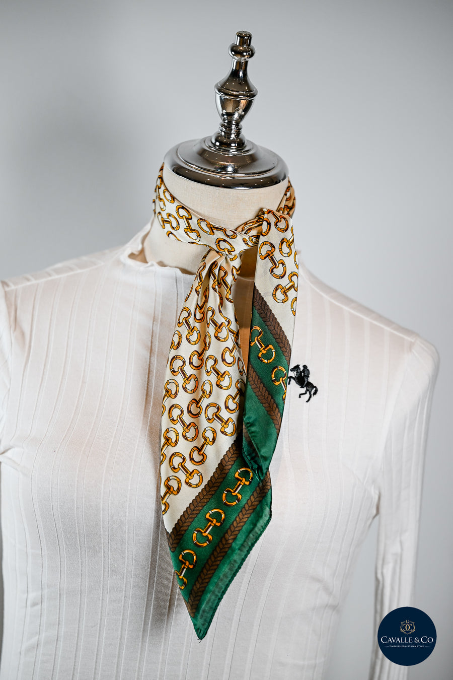 Gold bits & green scarf