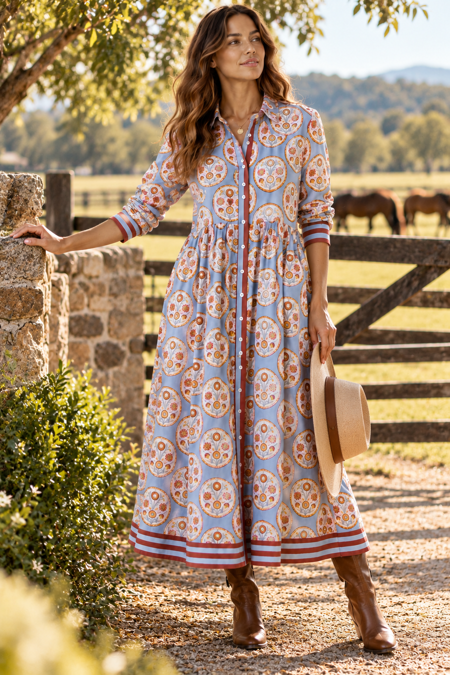 The Matilda Printed Cotton Cambric Maxi Dress