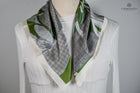 Green & Grey Check Rugged Horses  Scarf
