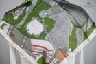 Green & Grey Check Rugged Horses  Scarf