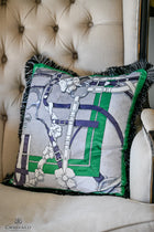 Luxury Velvet Equestrian Cushion including duck feather insert 40cm x40cm - Burgundy