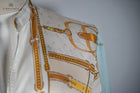 Ivory Equestrian style print bomber jacket