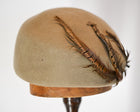 LYLA - Wool Felt Beret w/ Feather