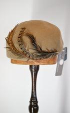 LYLA - Wool Felt Beret w/ Feather