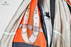 Large Orange grey pink Bit & bradoon 70cm scarf