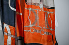 Large Orange grey pink Bit & bradoon 70cm scarf