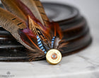 UK Hand Made Large Pheasant, jay feather brooch hat lapel Bullet pin (C)