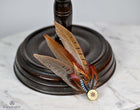 UK Hand Made Large Pheasant, jay feather brooch hat lapel Bullet pin (C)