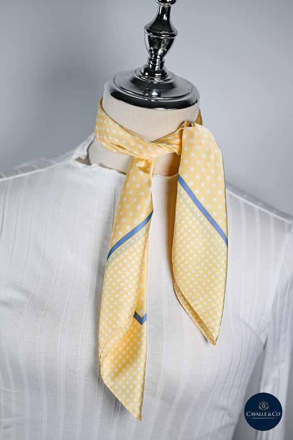 Lemon & Cream Small Spot silk Scarf
