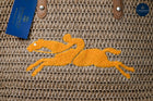 Longchamps Style Equestrian Woven Tote Pink/Yellow
