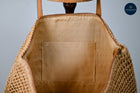 Longchamps Style Equestrian Woven Tote Pink/Yellow