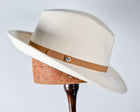 M BY FLECHET WOOL FELT FEDORA-Cream