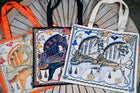 Horse in Harness Material Tote bags