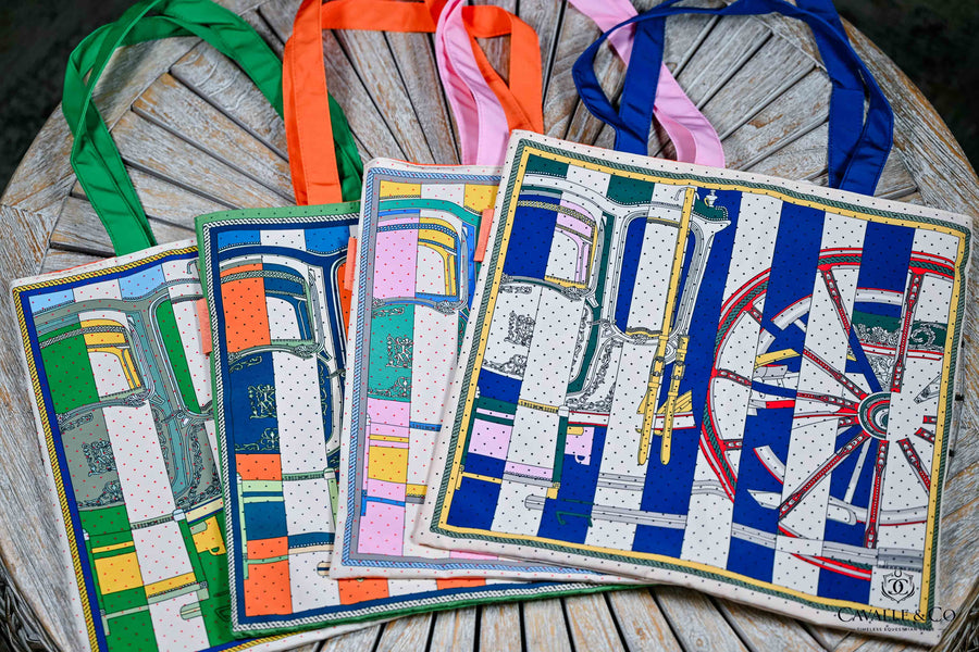 Carriage themed Material Tote bags
