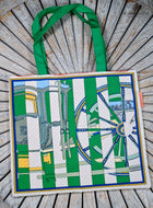 Carriage themed Material Tote bags