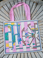 Carriage themed Material Tote bags