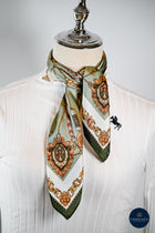 Mint green shield and bits pattern scarf