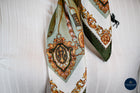 Mint green shield and bits pattern scarf