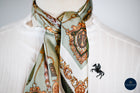 Mint green shield and bits pattern scarf
